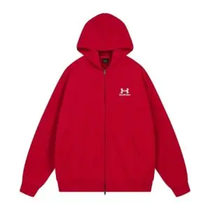 Balenciaga x Under Armour Zip-Up Hoodie in Red and White