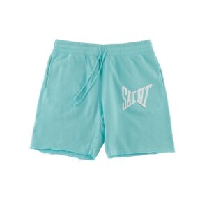 Saint Mxxxxxx Saint Shorts in Blue-Black Cotton with a Raw-Cut Hem