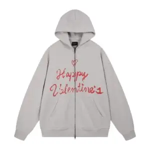 Balenciaga "Happy Valentine's" Zip-Up Hoodie