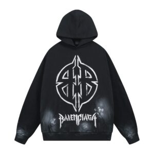 Balenciaga Metal BB Stencil Hoodie in Black