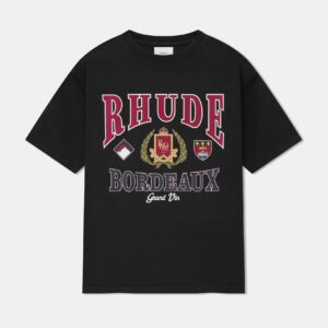 Rhude Bordeaux Grand T-shirt in Black