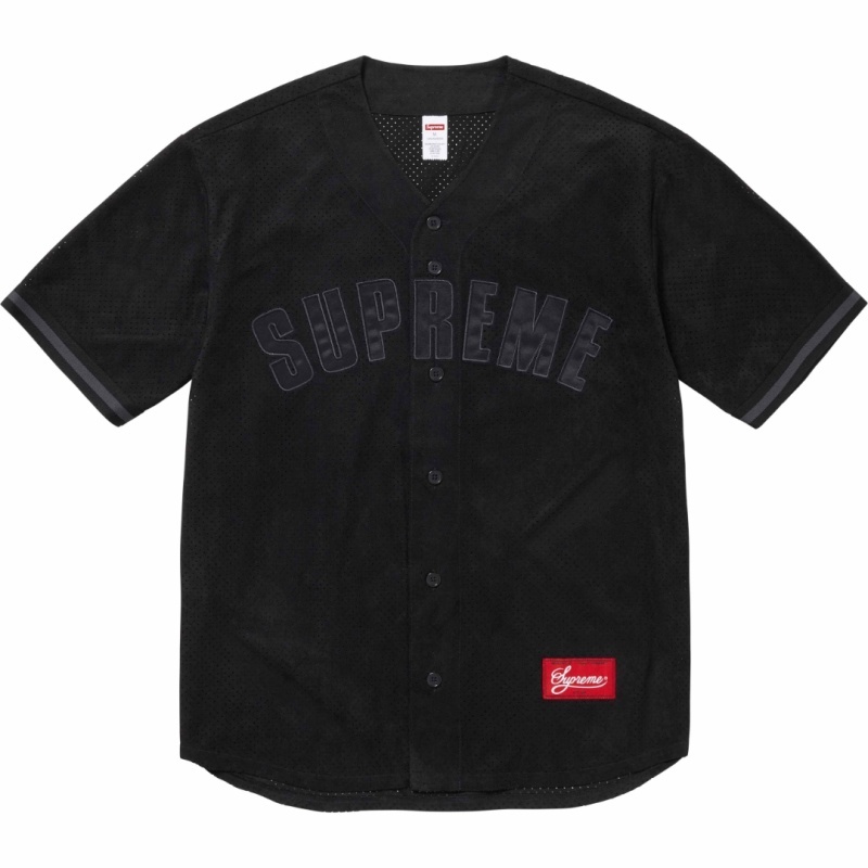 Supreme Ultrasuede Mesh Baseball Jersey - Image 3