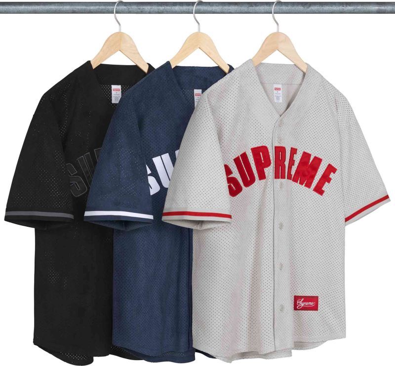 Supreme Ultrasuede Mesh Baseball Jersey - Image 4