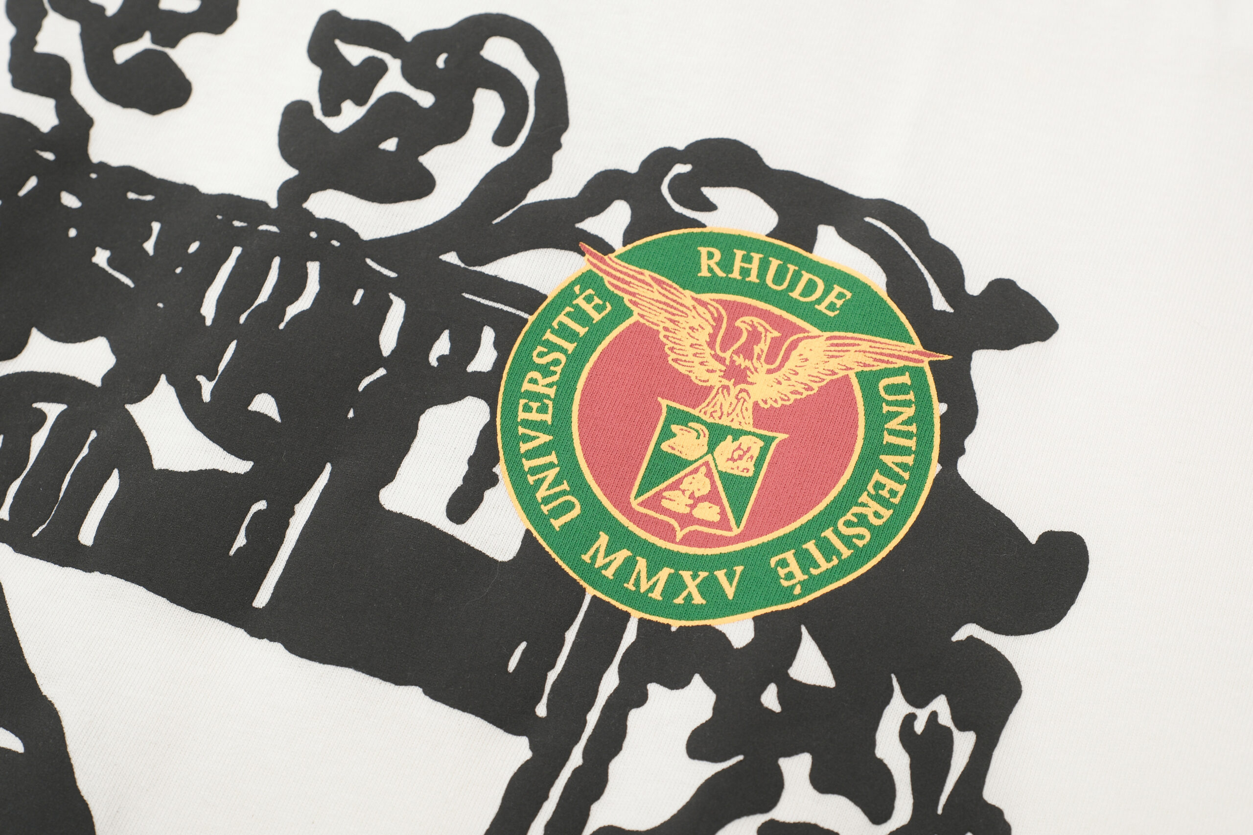 Rhude Runway Crest T-shirt in Vintage White - Image 4