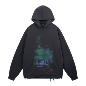 Balenciaga Paris Tropical Cotton Hoodie in Black